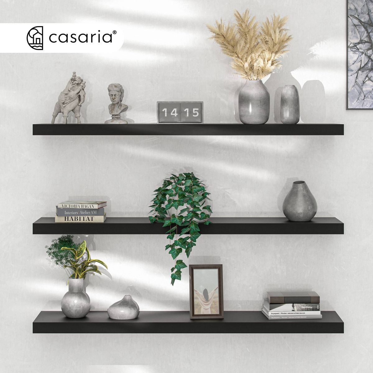 B-Vare - Vegghylle flytende 110 cm - svart