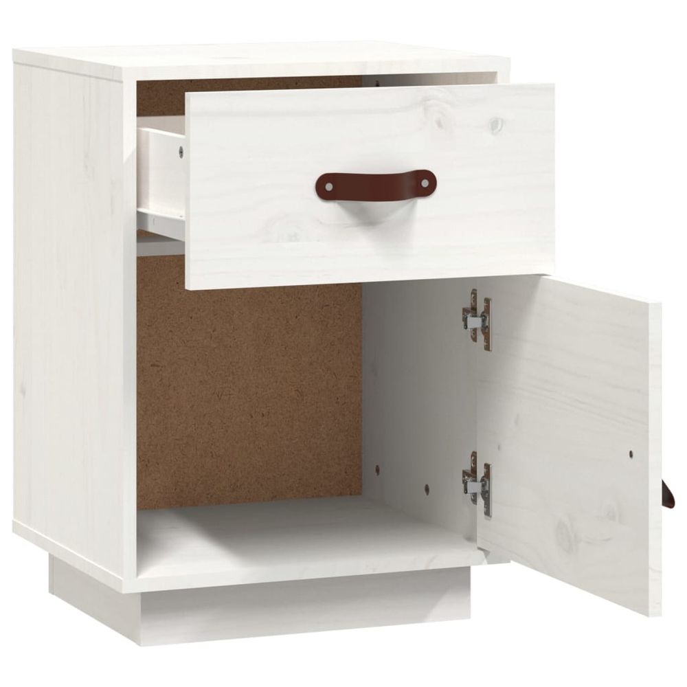 Nattbord 40x34x55 cm heltre furu - hvit