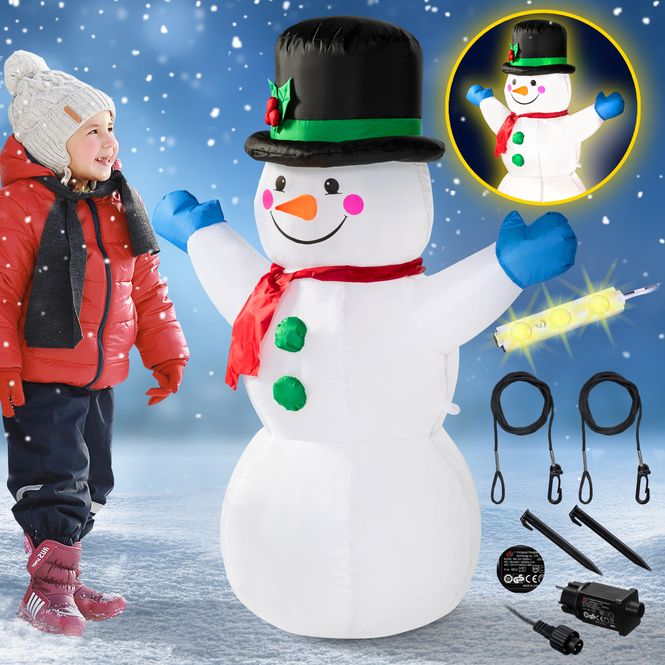 Hovedbilde Oppblåsbar snømann XL med LED - 120cm