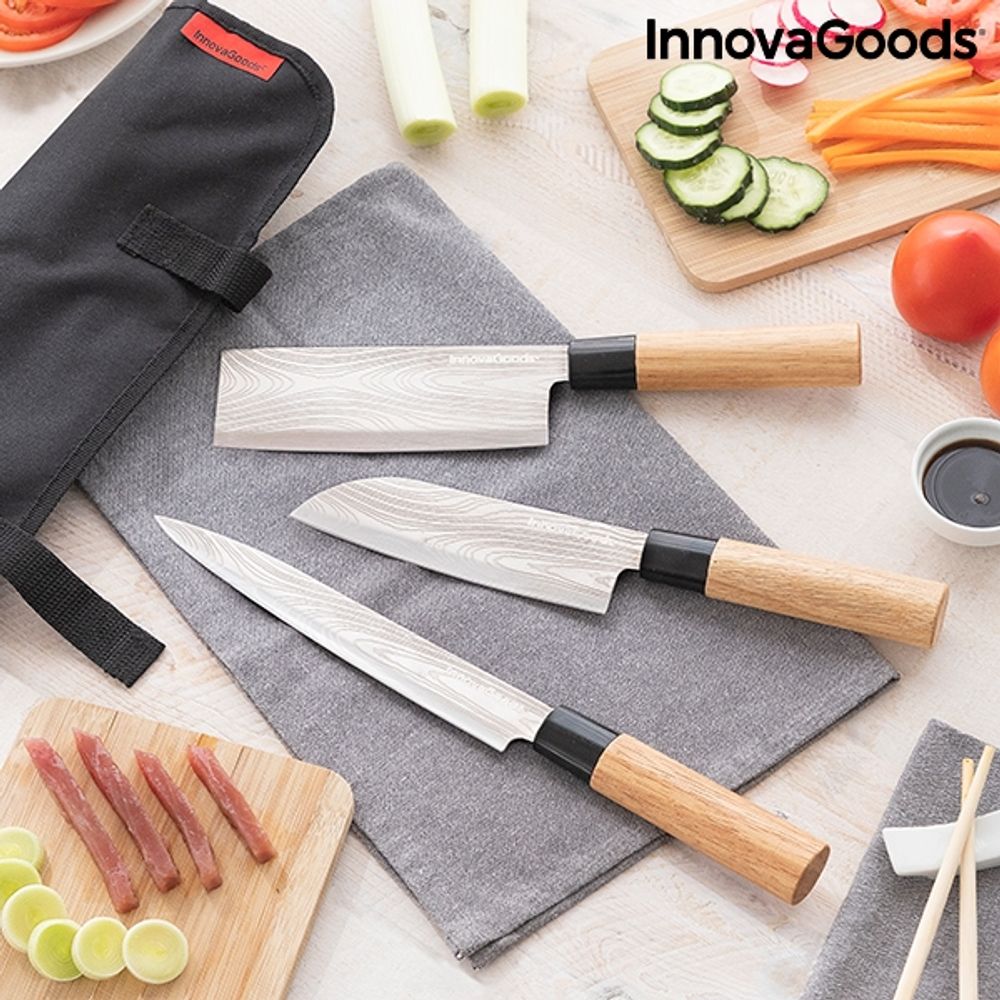 Sett med japanske kniver med profesjonell bæreveske INNOVAGOODS