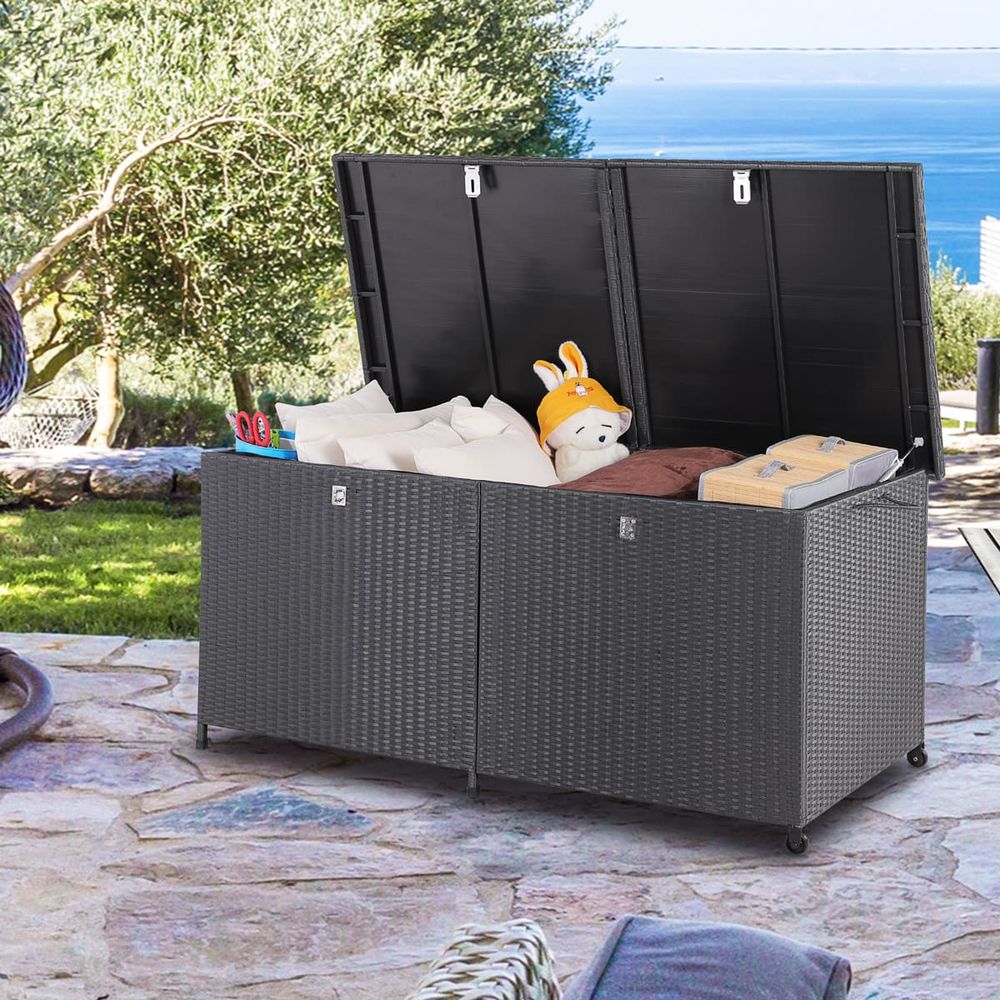 Putekasse 800 L polyrotting 150x77x73cm - sort
