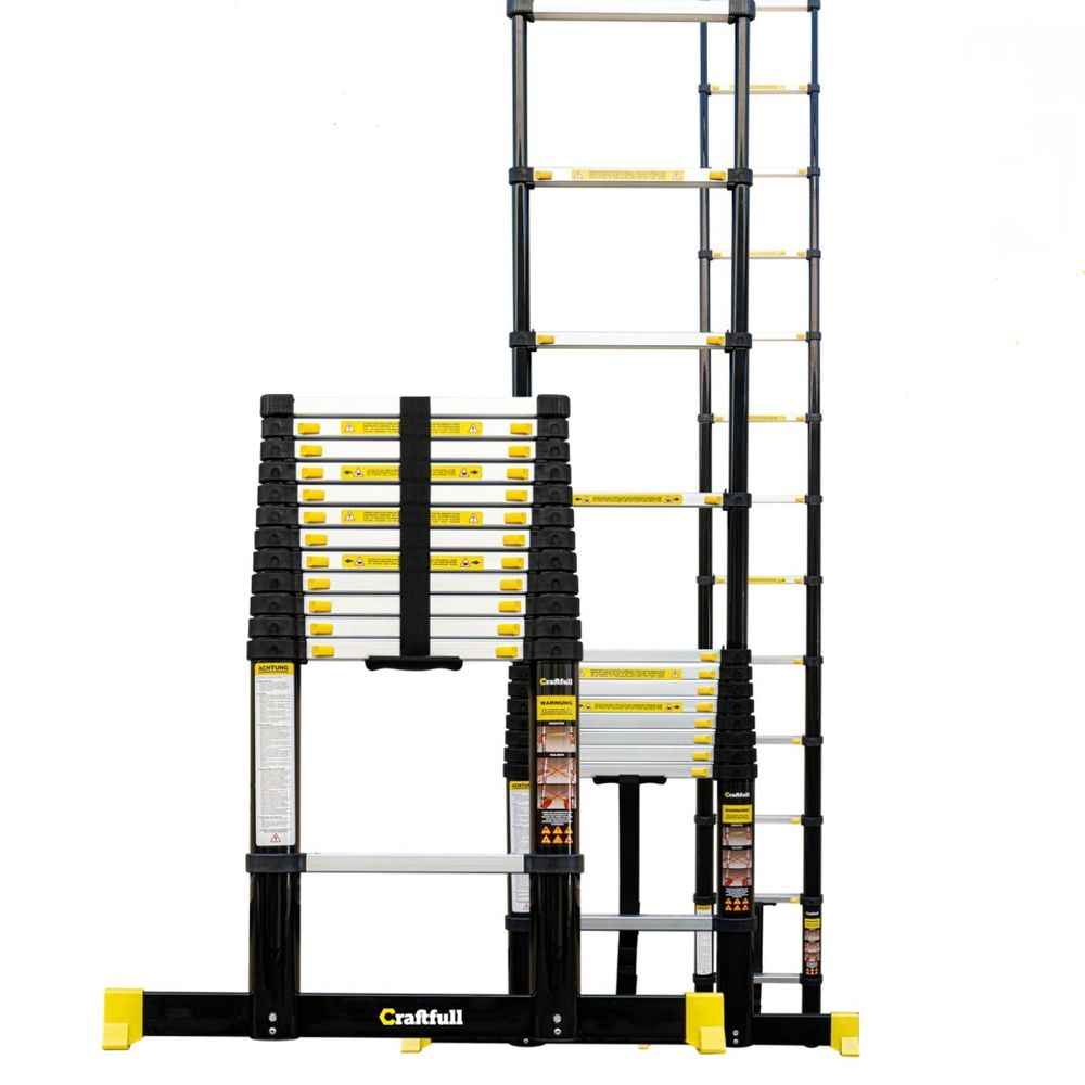 Teleskopstige 4,4 m - 15 trinn - Sort
