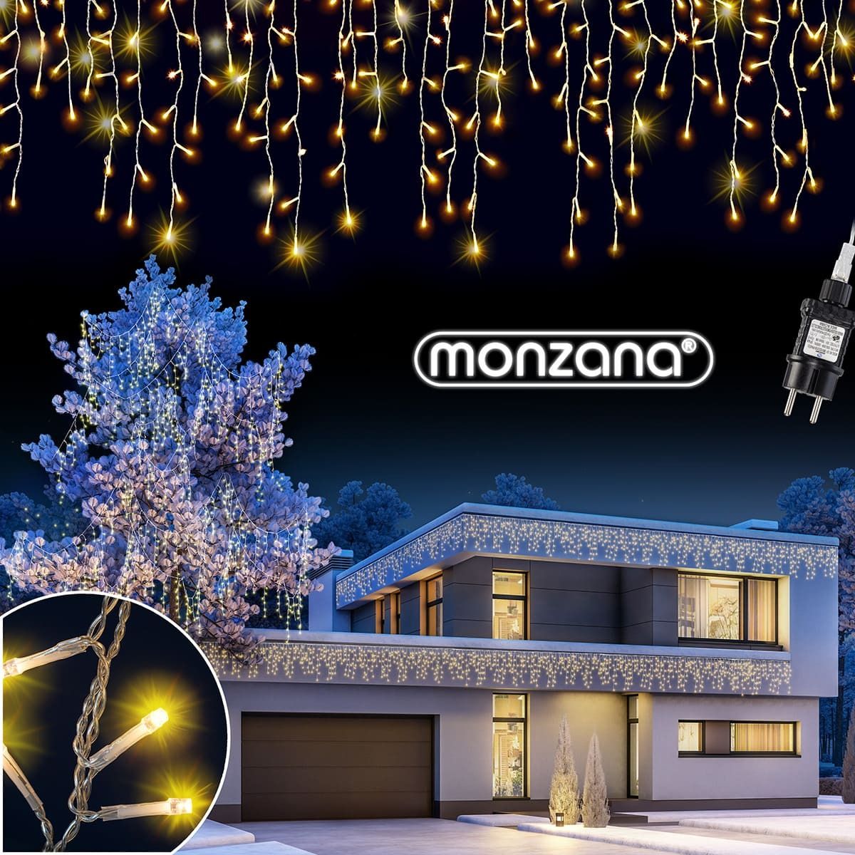 LED-lyslenke med 200 lys – belysning inne og ute