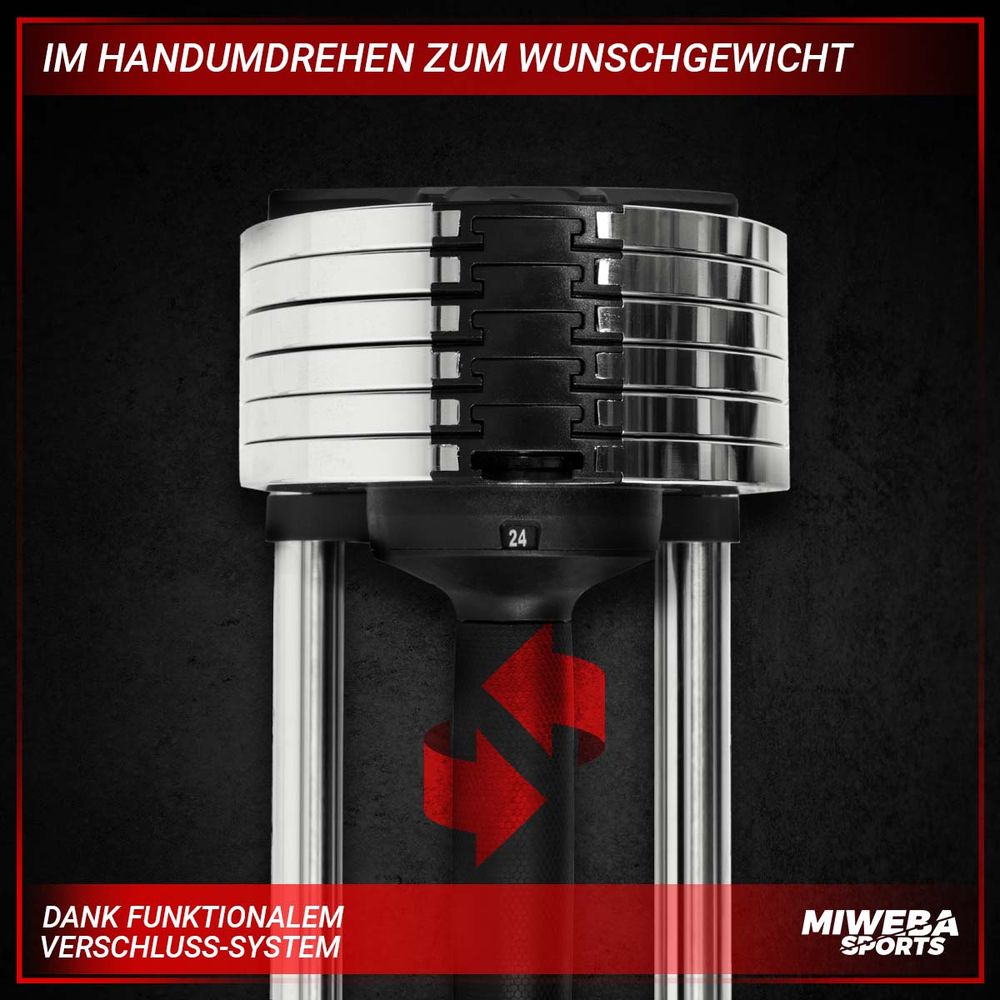 Miweba Sports justerbar manual VH100, stål, 4-24 kg