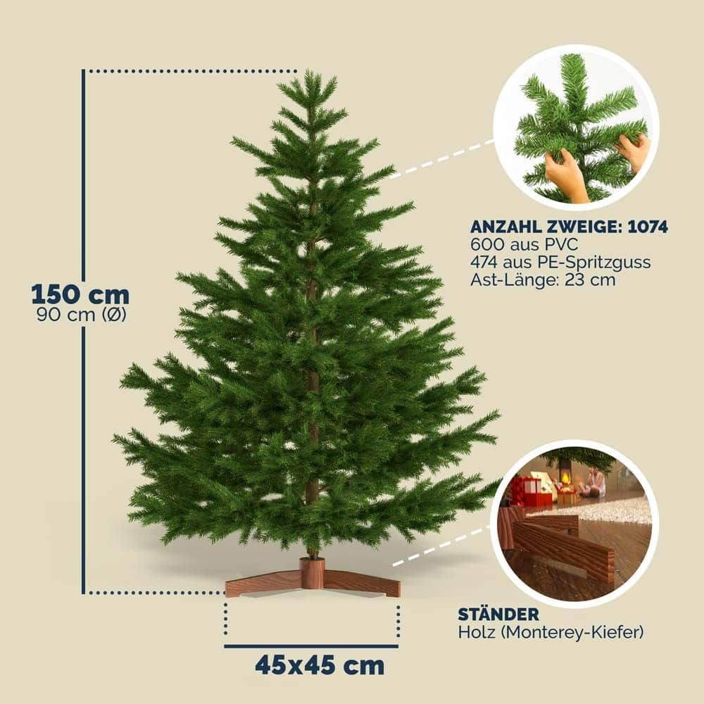 Kunstig Juletre 150 cm med Trestativ