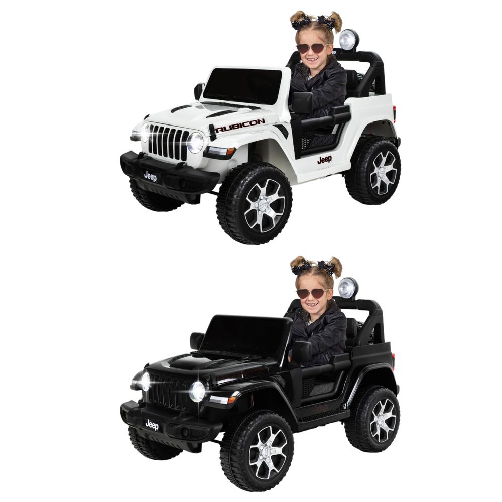 Elbil for barn Jeep Wrangler Rubicon - hvit/sort