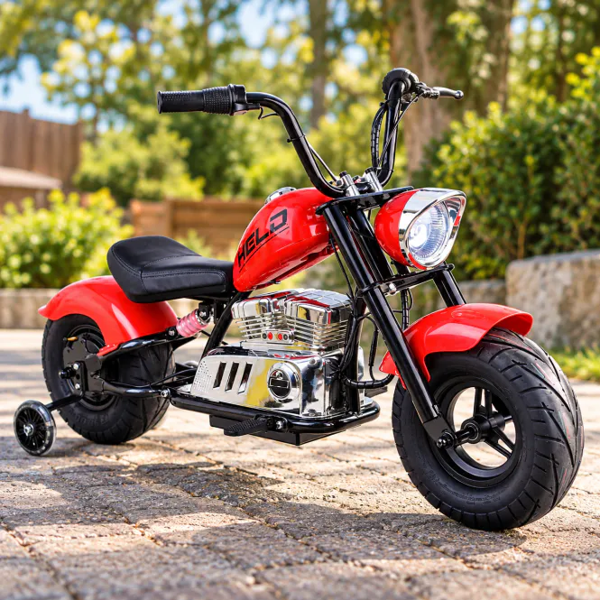 Hovedbilde Elektrisk motorsykkel Old-School 5–9 år – Rød