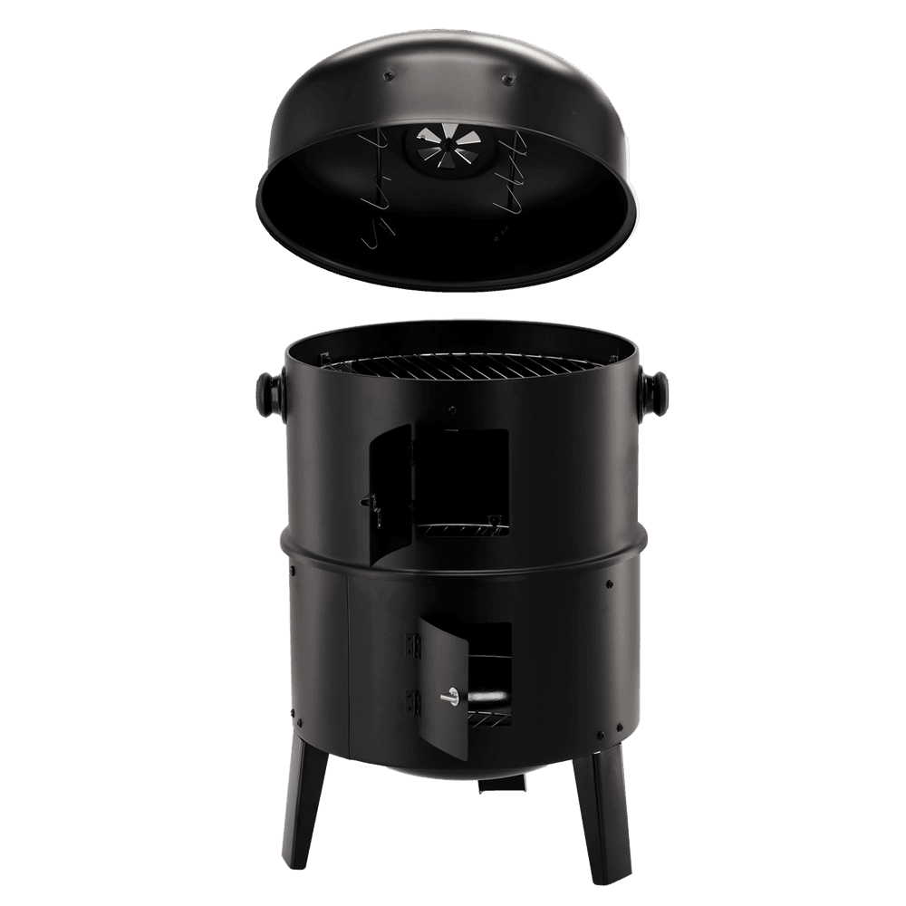 Multifunksjonell 3-i-1 kullgrill - smoker og ildsted