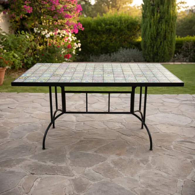 Hovedbilde Mosaikk hagebord - 150 × 80 × 74 cm