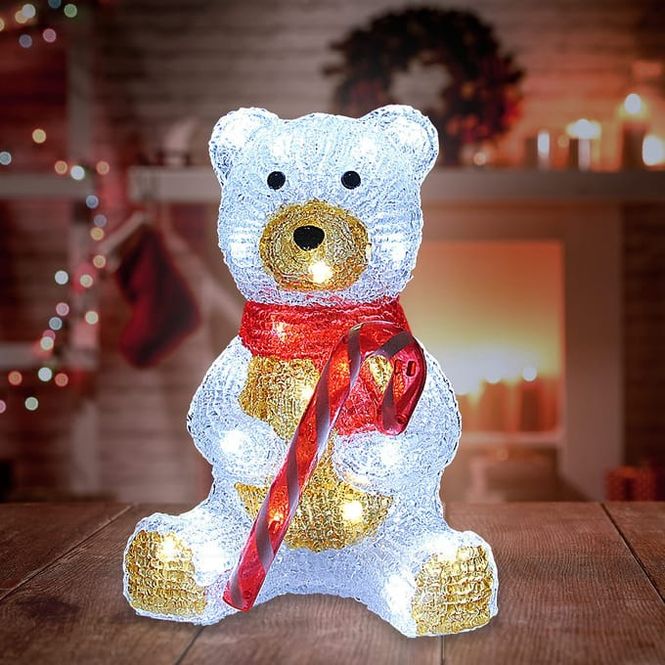 Hovedbilde LED Teddybjørn i akryl 