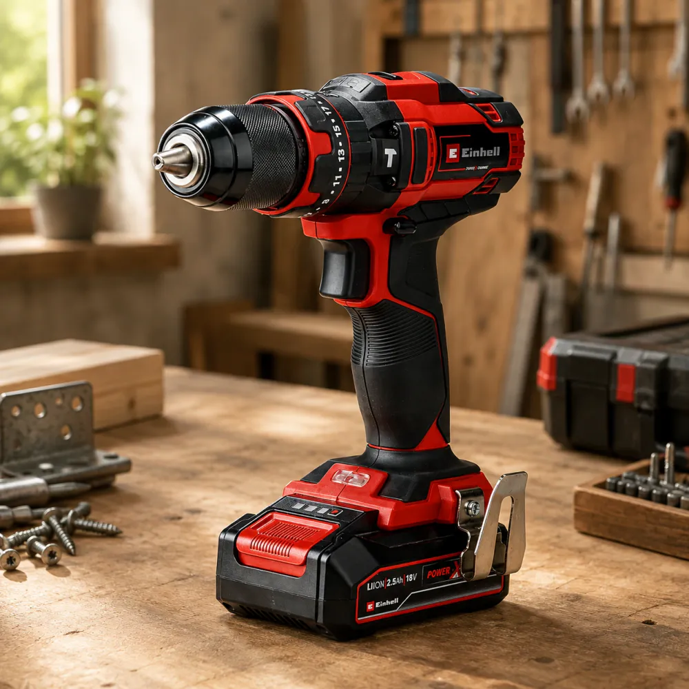 Batteridrevet slagbor-/skrumaskin 18 V 44 Nm – Einhell TE-CD 18/44 Li-i