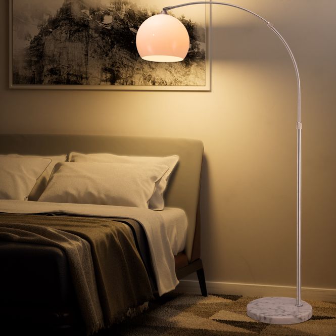 Hovedbilde Buelampe med marmorbunn 190-200cm justerbar