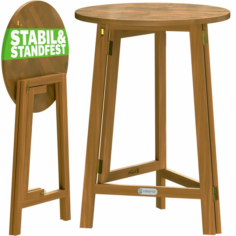 Barbord i akasietre Ø80cm - sammenleggbart