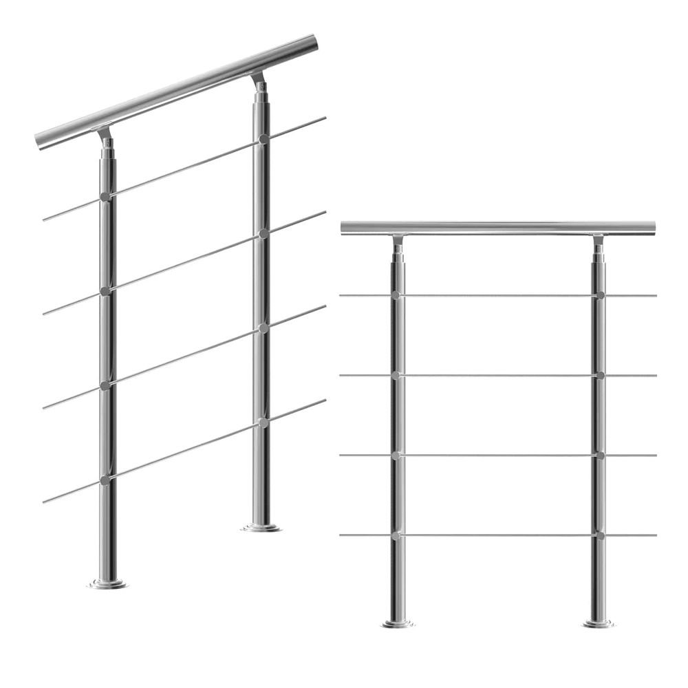 Trapperekkverk i edelstål 80cm 4 stag