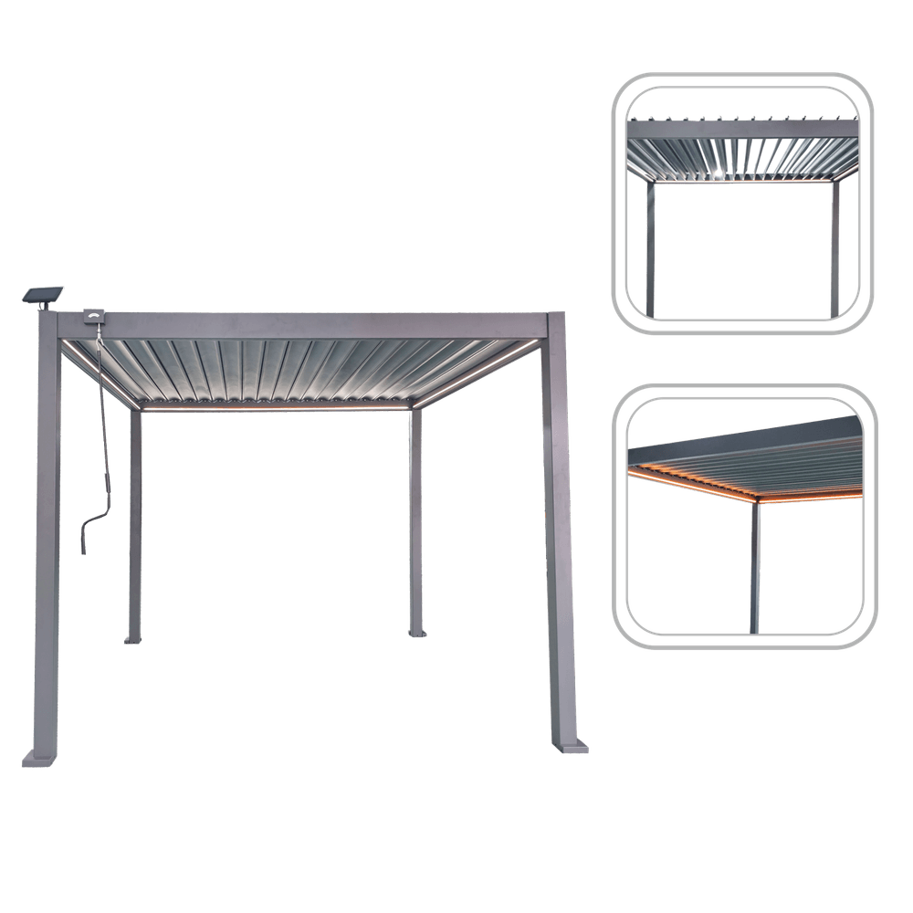 Bioklimatisk pergola for helårs bruk - 3x3x2,5 m