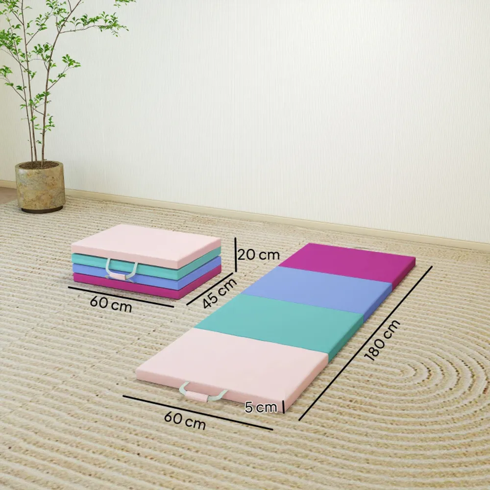 Sammenleggbar gymnastikkmatte 180 x 60 x 5 cm