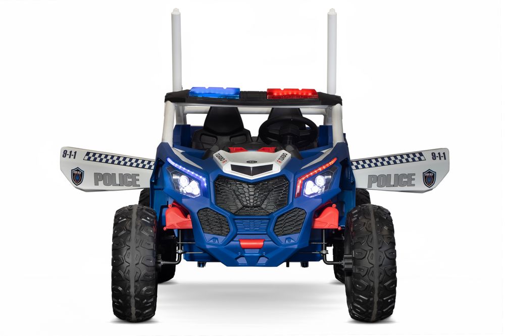 Elektrisk politi-UTV for barn 24V 2x200W 2-seter med blålys