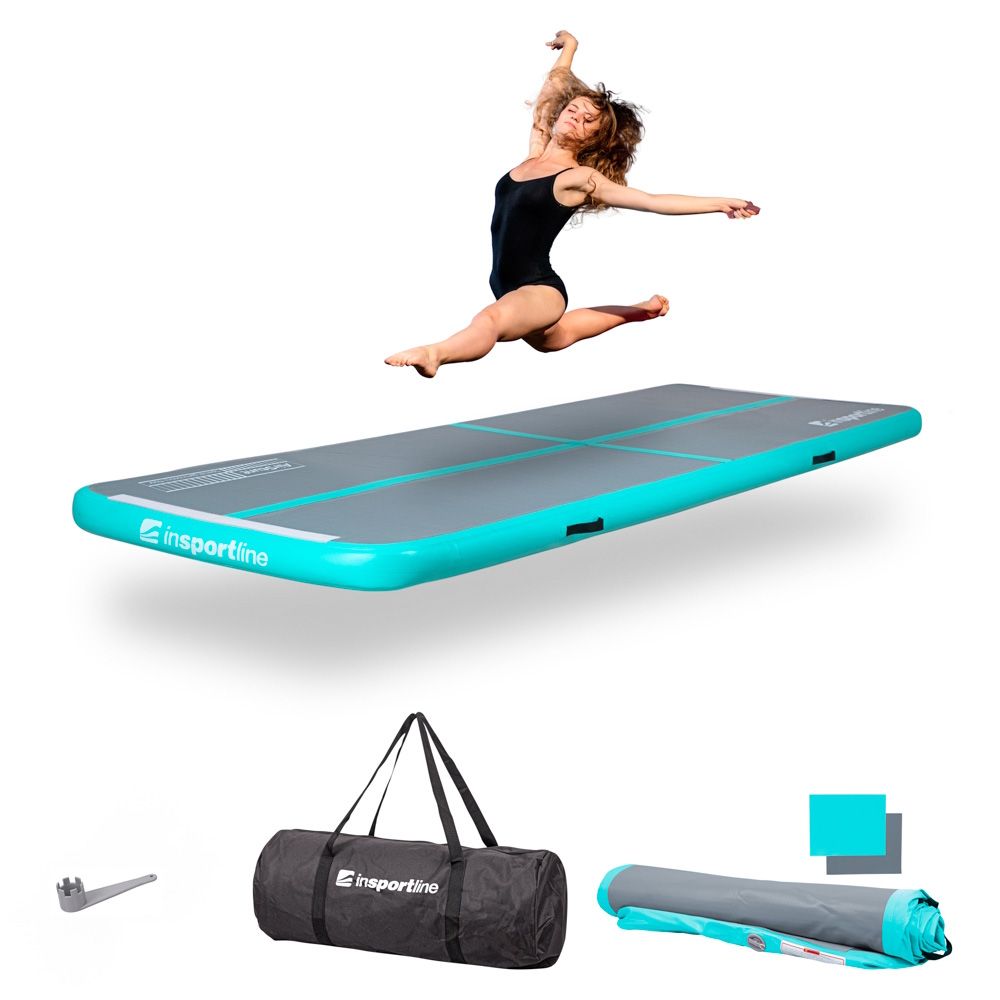 inSPORTline Airstunt Airtrack 400 x 100 x 10 cm – Lang og slitesterk treningsmatte for sport og lek
