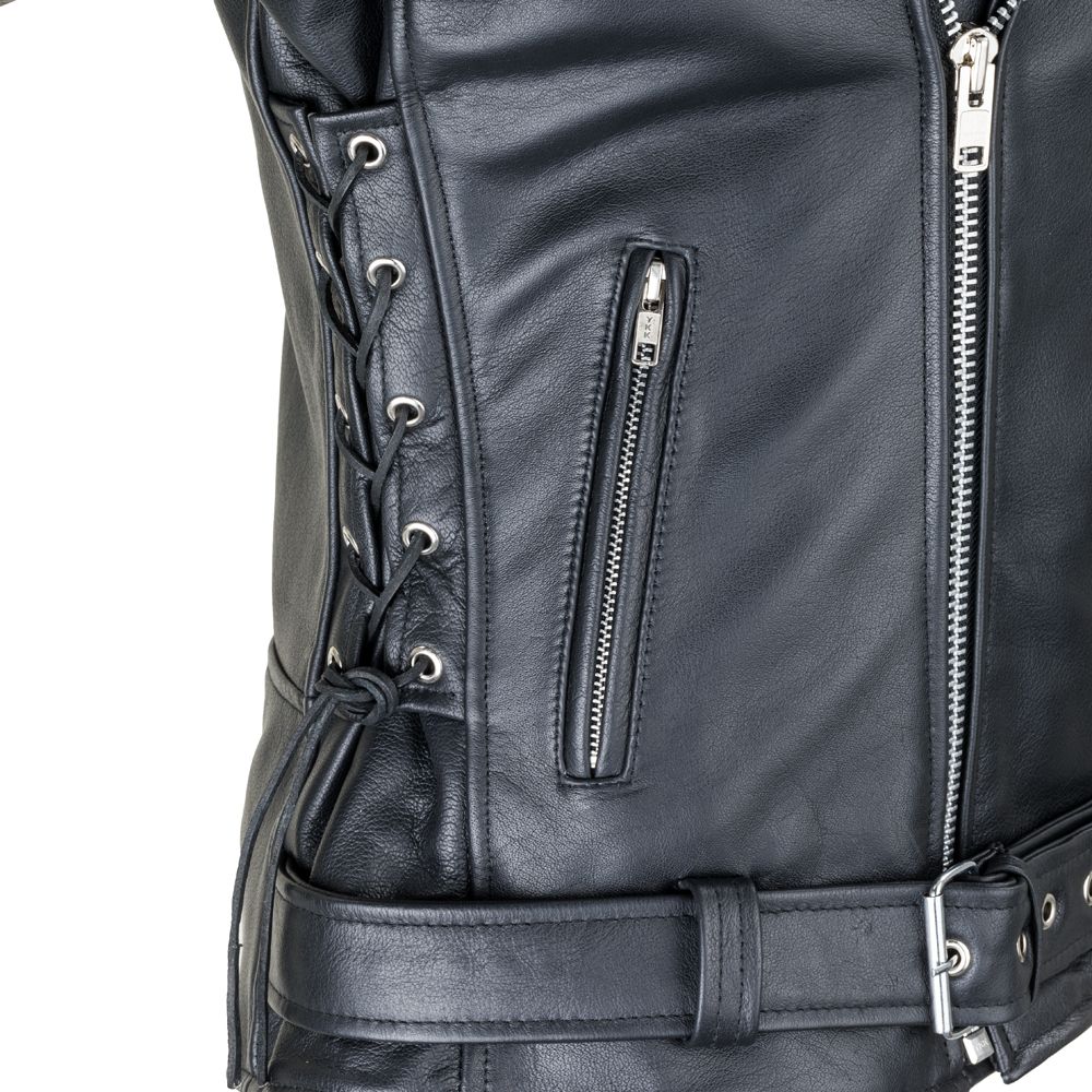 Skinn MC-jakke W-TEC Black Heart Perfectis – Svart
