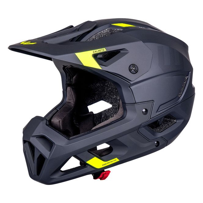 Hovedbilde Downhillhjelm W-TEC Calheto Sort Neon | Lett Fullface Hjelm