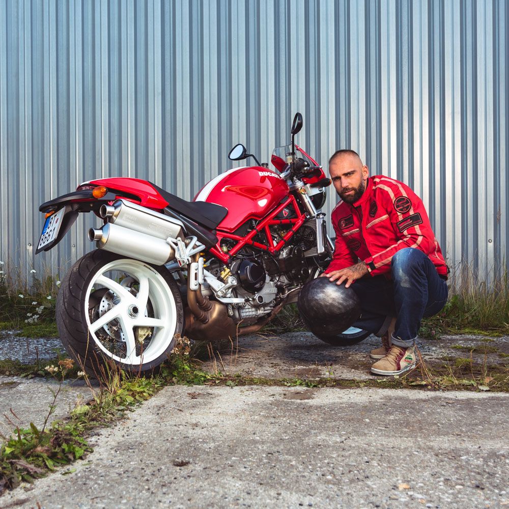 W-TEC Patriot Red Tekstil MC-jakke Herre