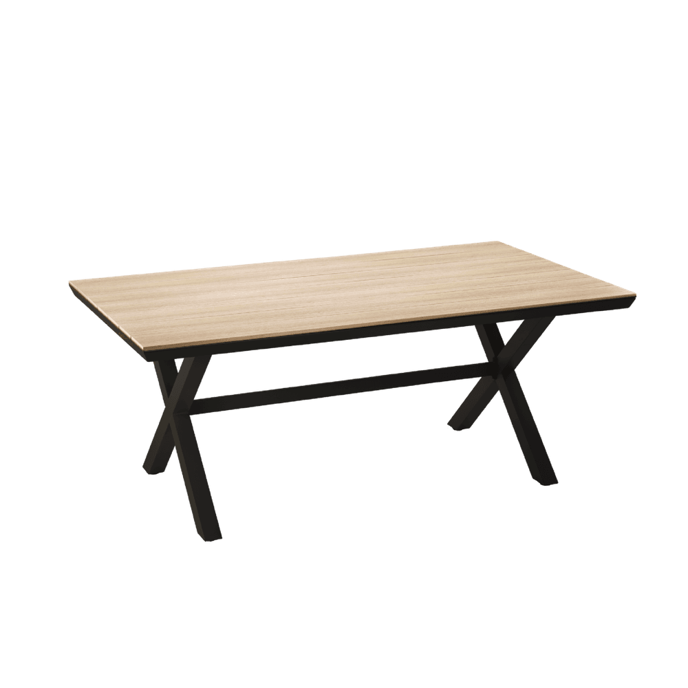Aluminiumsbord til hage med polywood bordplate 180 × 100 × 75 cm mørk grå
