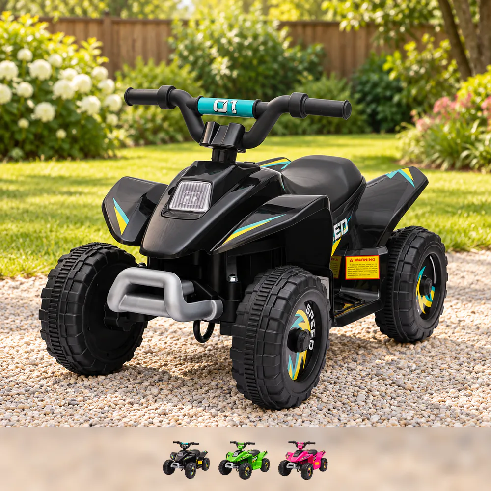 Elektrisk barne-ATV 6V – svart, 1,5–3 år