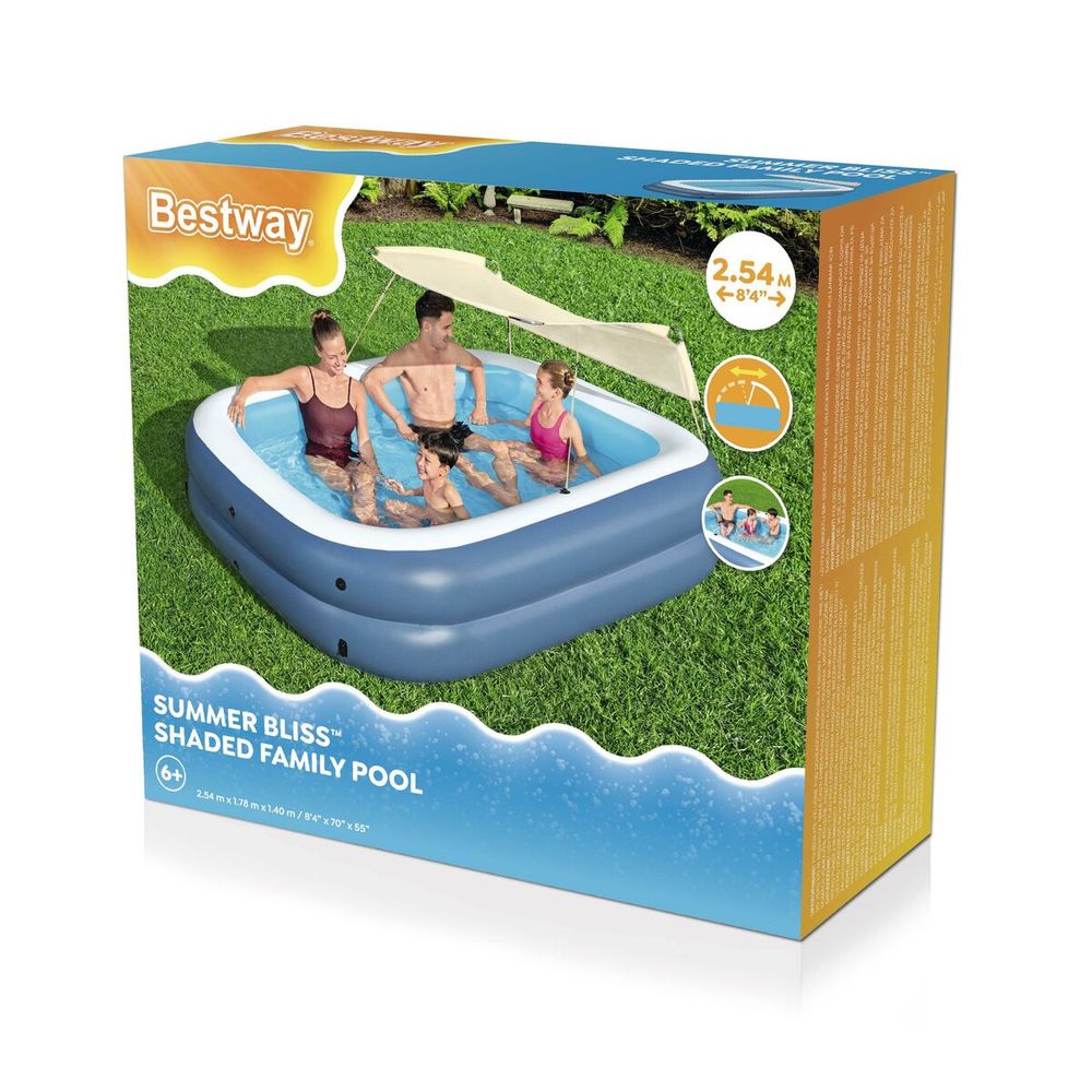 Bestway badebasseng med solseil - 254x140x178 cm