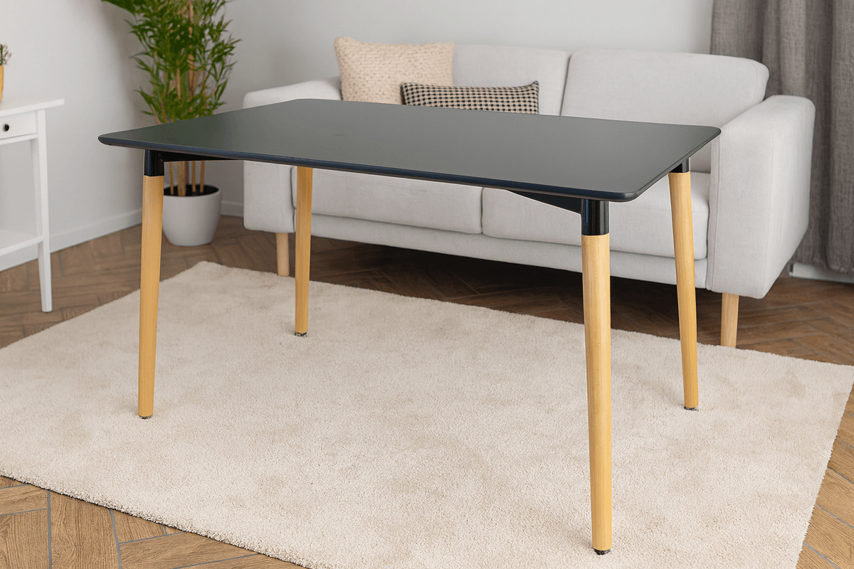 Rektangulært bord med treben - 120x80 cm