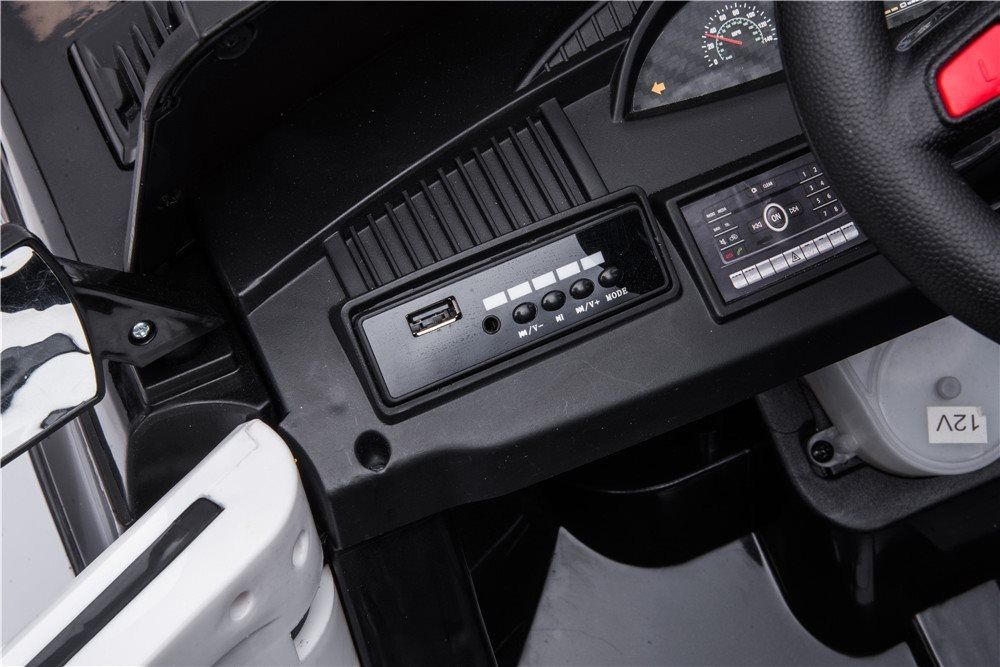 Azeno el-bil 12V Police Suv Gummihjul