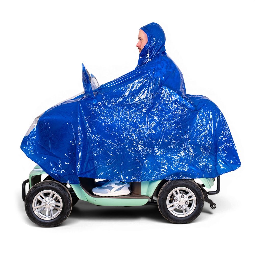 Regnponcho til elektrisk mobilitetsscooter og scooter