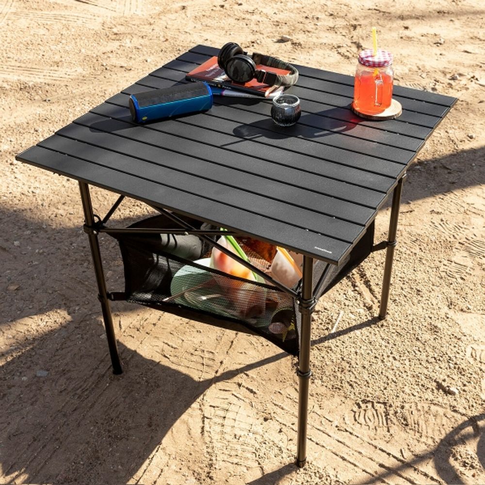 Campingbord sammenleggbart med kurv