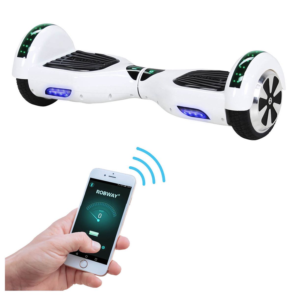 Hoverboard - Robway 700 w - Bluetooth - LED - fargevalg