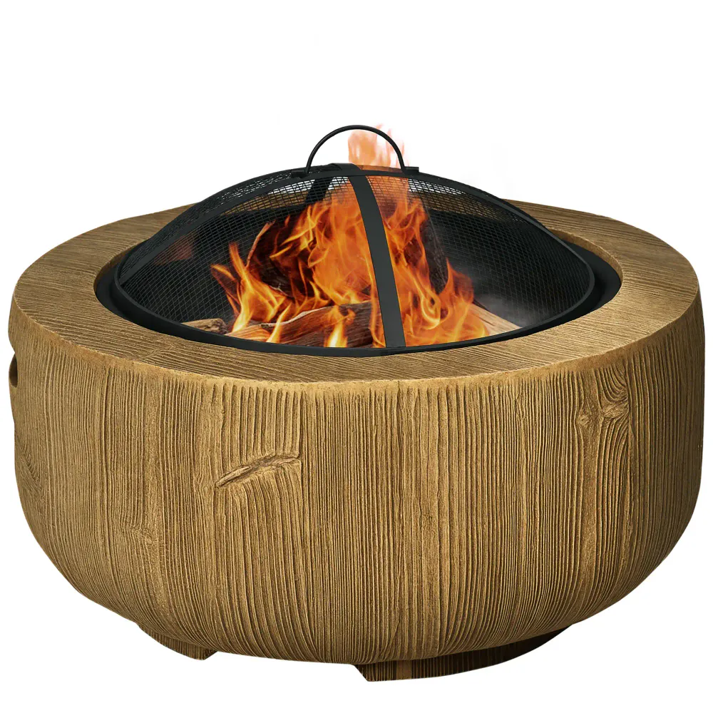 Bålpanne med trestubbedesign og gnistlokk - Ø61,5 cm