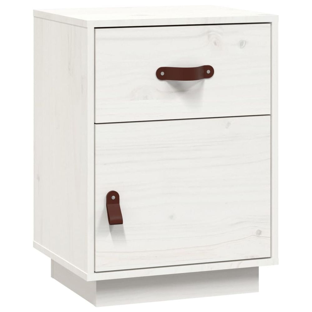 Nattbord 40x34x55 cm heltre furu - hvit