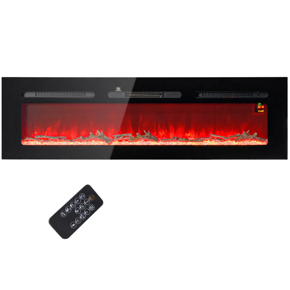 Veggmontert/innebygget elektrisk peis 1800W - 150x45 cm