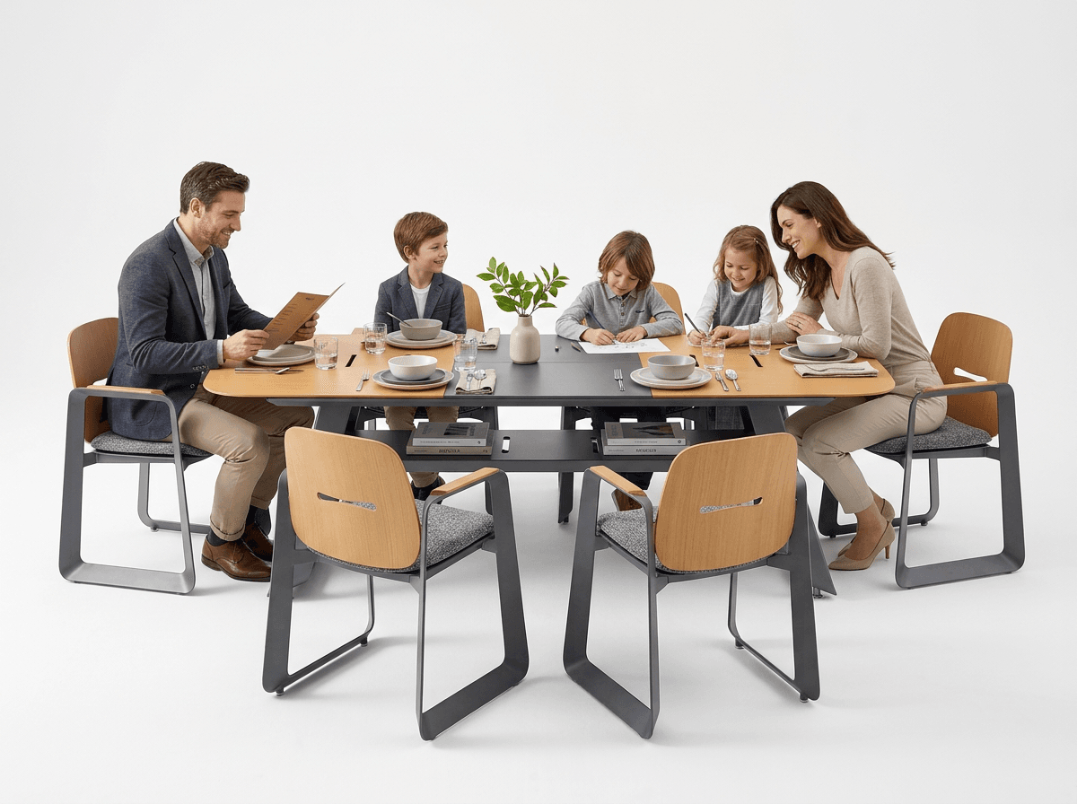 Hagemøbelsett THOMPSON - uttrekkbart bord aluminium