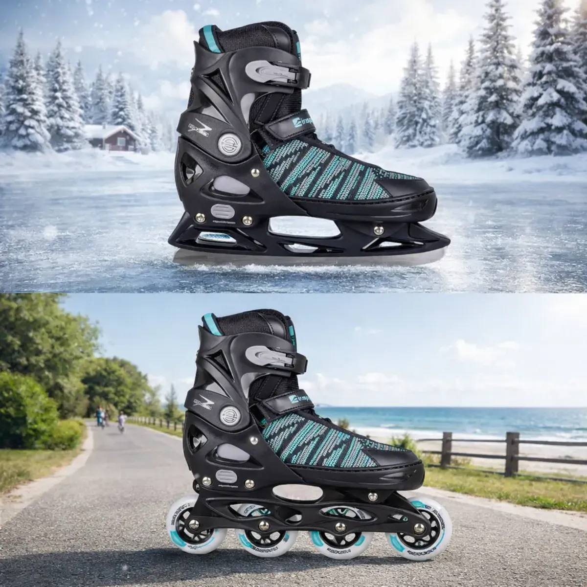 2-i-1 Skøyter/Rulleskøyter inSPORTline Malibo