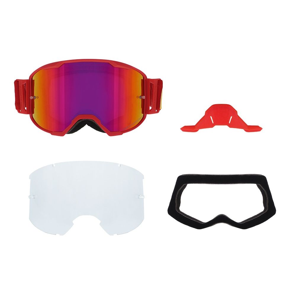 Red Bull SPECT Strive Panovision Motocrossbriller – Matt Rød / Lilla Speilglass