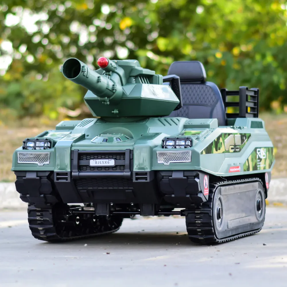 Elektrisk tank for barn 12 V med fjernkontroll og kanontårn