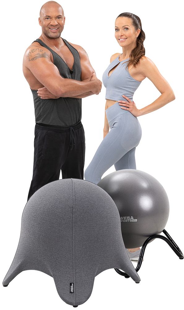 Miweba Sports Ball Sitteballstol 45 cm - beige/grå