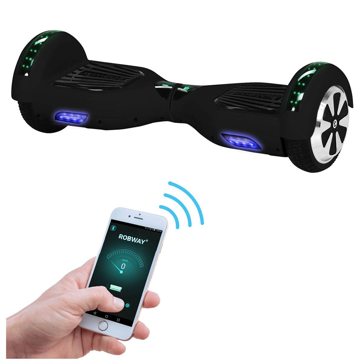 Hoverboard - Robway 700 w - Bluetooth - LED - fargevalg
