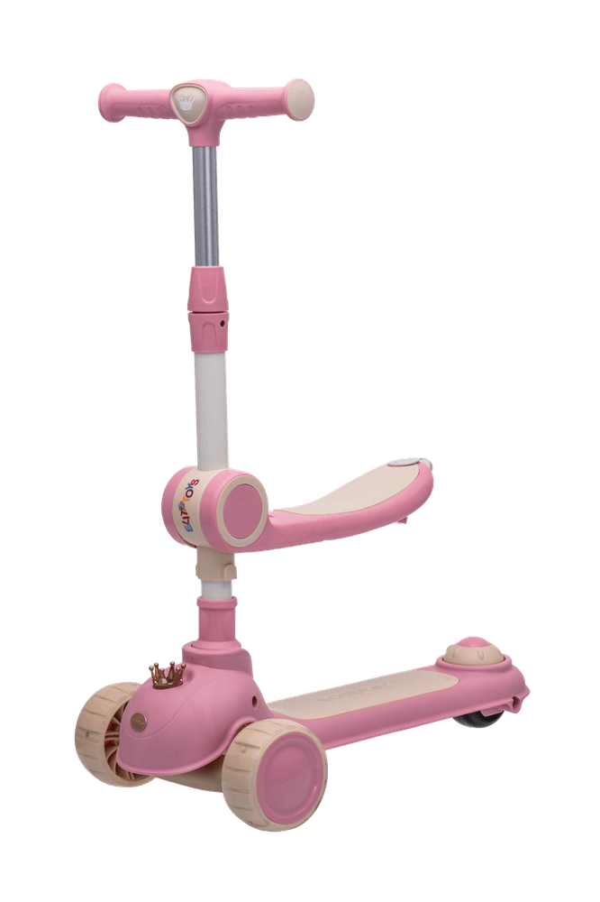Razor Rollie 2-i-1 sparkesykkel med sete - rosa/blå