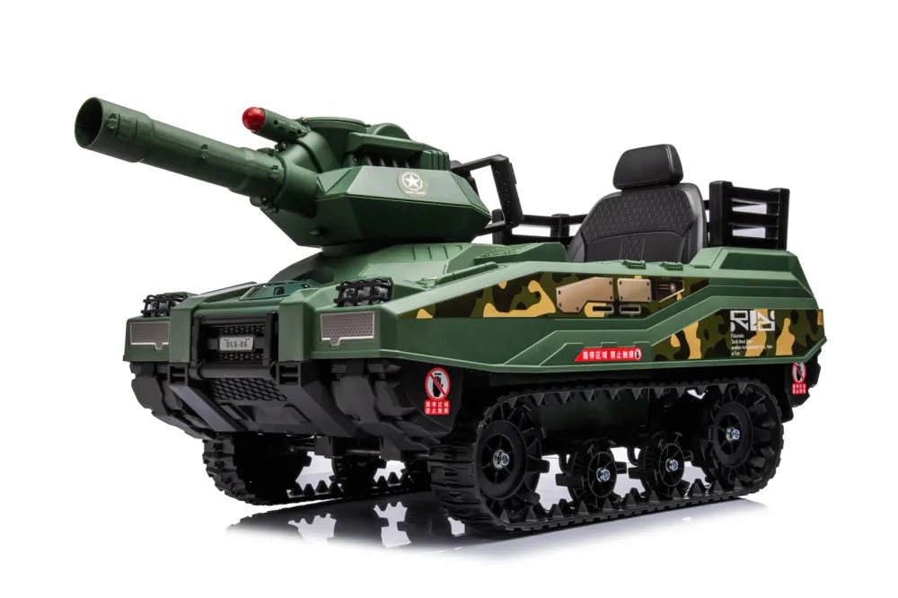 Elektrisk tank for barn 12 V med fjernkontroll og kanontårn