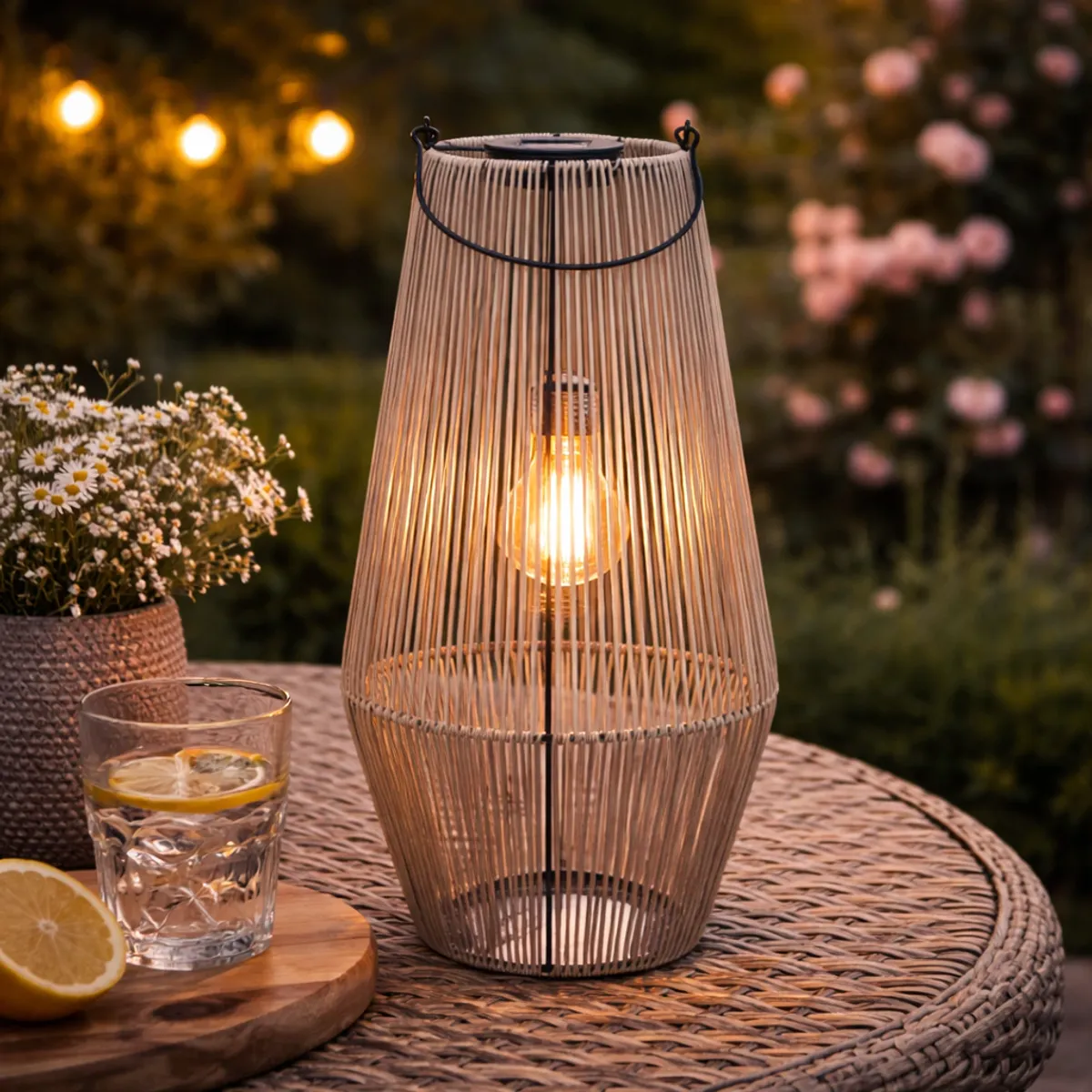 Solcelle lanterne 47 cm grå - 2-pk