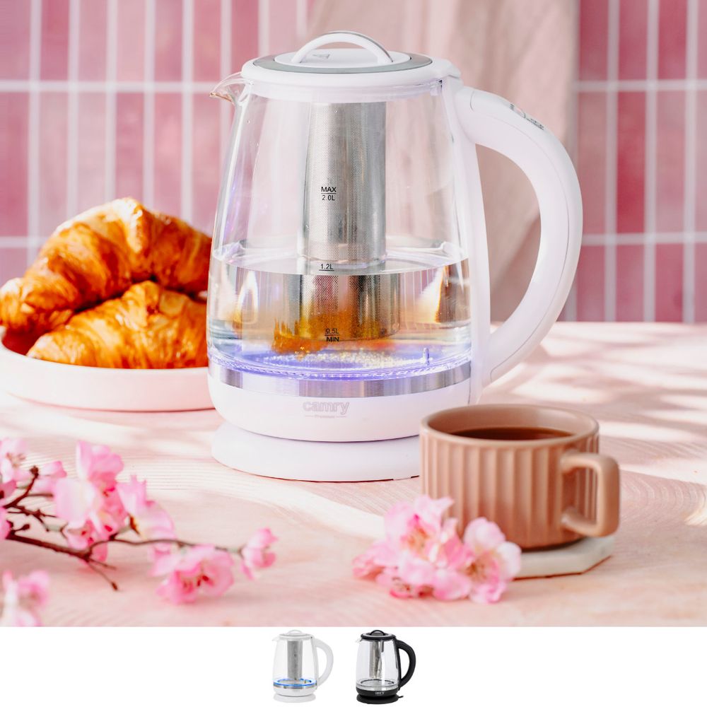 Vannkoker med temperaturkontroll og teinfuser - 2L