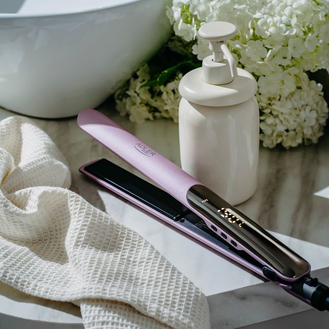 Hovedbilde Adler keratin hårrettetang med LCD og reiseetui