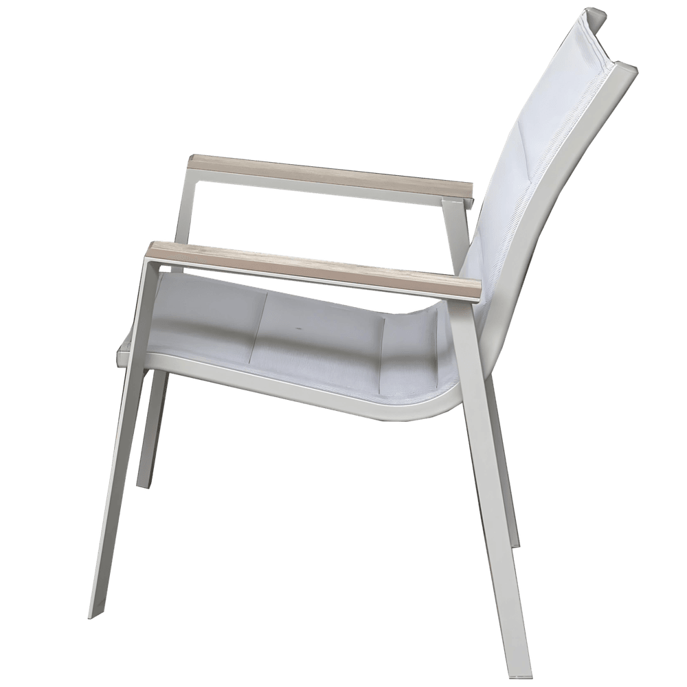 Aluminium hagestol Polywood-armlener - beige