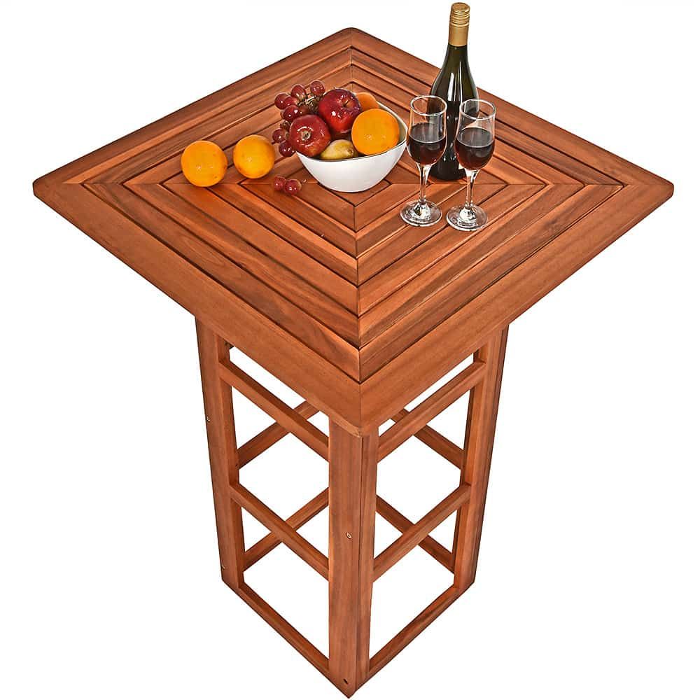 Ståbord i akasietre 75x75x110 cm for ute og innebruk