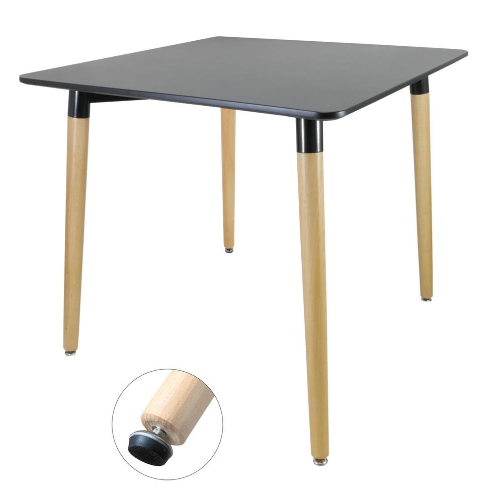 Kvadratisk spisebord 80x80x74 cm - svart